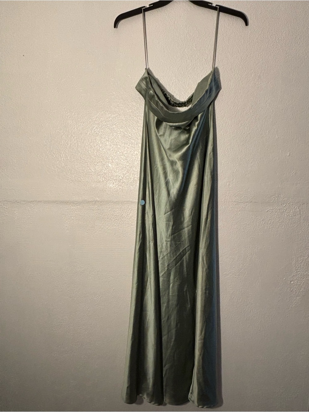 Altar'd State Sage Green Satin Cowl Maxi Dress